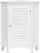 COSTWAY Triangle Bathroom Cabinet, Corner Storage Cabinet Floor Cupboard with Shutter Door and Adjustable Shelf, Wooden Standing Side Cabinet Unit for Living Room Kitchen Hallway (White, Single Door)