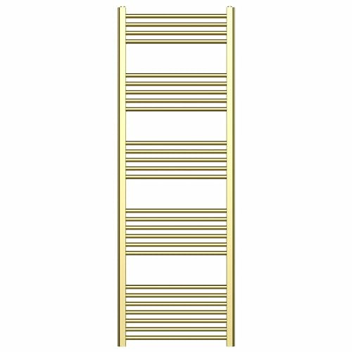 550mm Wide Shiny Gold Heated Bathroom Towel Rail Radiator For Central Heating UK (550 x 1600 mm (h))