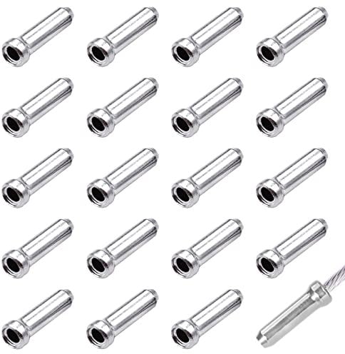 20pcs Bike Cable Ends Brake Cable Ends,Bike Cable End Caps,Cycle Alloy Brake Cable Ends Bike Wire Caps,Bike Brake Shifter End Caps,Brake End Cover Cable Tips Crimps for Mountain Bicycle Road Bike