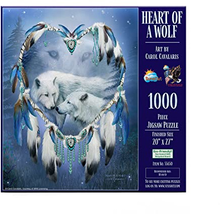 SUNSOUT INC - Herz eines Wolfes - 1000-teiliges Puzzle von Künstler: Carol Cavalaris - Fertige Größe 50,8 x 68,6 cm - MPN # 55650