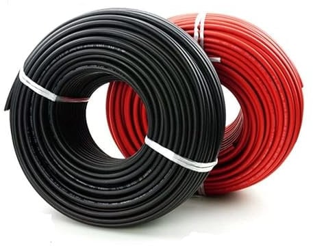 Solar Panel PV Cable DC Rated Black 4mm²/6mm² - Quality Wire by LukAro (100 meters, 4mm² Red)