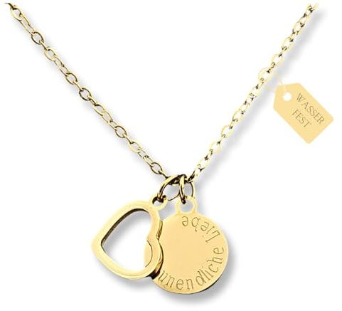 Personalisierte Kette mit Gravur als Geschenk für Frauen | zur Geburt | zur Hochzeit | für die Freundin | für Mama (Gold)