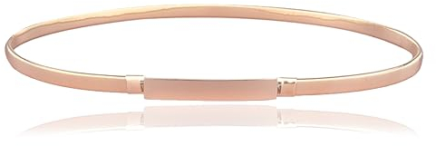 INGJIA Damen Dünner Metallgürtel Goldbund Elastischer Metall kettengürtel für Kleid