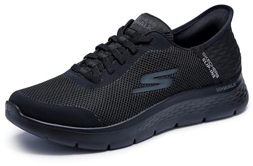 Skechers Herren Go Walk Flex Up Hands Free Slip-ins Sneaker, Schwarz/Schwarz, 45 EU Weit