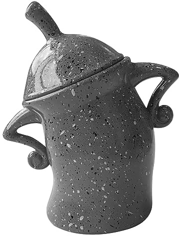 Kanister mit Haltung, Einzigartiges Design-Glas mit Deckel, Kanister mit Deckel, Tischdekoration für Halloween (GREY)