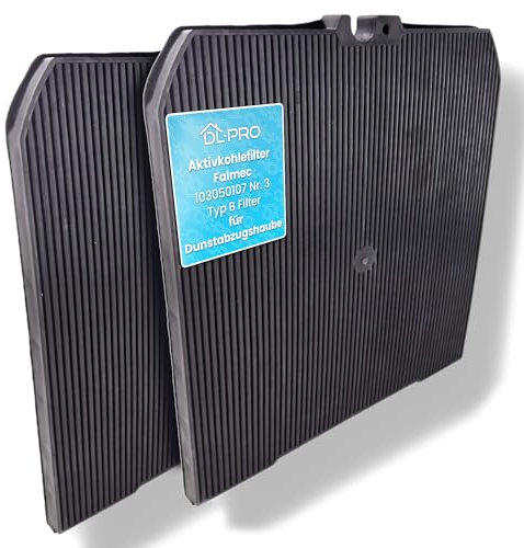 2 x DL-pro Aktivkohlefilter passend für Falmec 103050107 Nr. 3 Typ B Filter für Dunstabzugshaube Abzugshaube