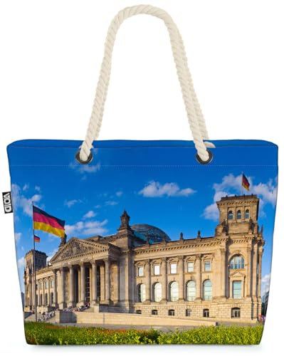 VOID Reichstag Strandtasche Shopper 58x38x16cm 23L XXL Einkaufstasche Tasche Reisetasche Beach Bag