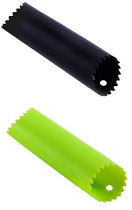 Tabanzhe Silicone Garlic Peeler - Set of 2 Garlic Peeler Tubes, Garlic Roller Peeling Tubes for Useful Kitchen Tools - Manual Garlic Peeler Easy Creative Kitchen Gadgets (Black+Green)