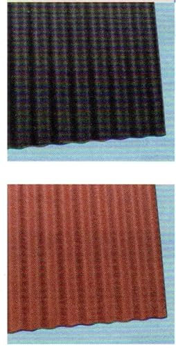 Scobanit Dachplatten Profil 95/34 (Ersatz für Bitumenwellplatten) - farbig (schwarz und rotbraun) - Stärke 4 mm - Länge: 2000 mm - Beite: 950 mm - Deckbreite: 855 mm - Preis 18,90/m² (rotbraun)