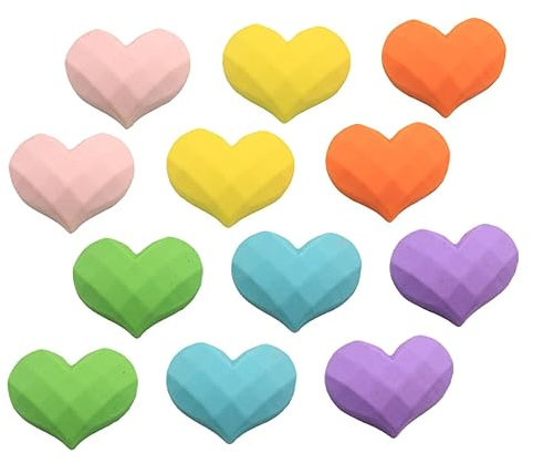 TOPPERFUN 20stücke Herzförmige Deko-accessoires Aus Hochwertigem Resin Gemischten Farben Kreative Bastelmaterialien Für Schmuck Handyhüllen Und Persönliche