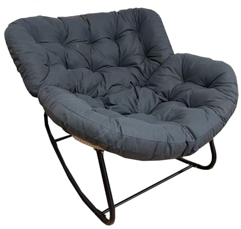 GIZNXBA Comfy Saucer Chair Velvet Ergonomic Wicker Papasan Chair Folding Moon Chair For Kids Adult Lazy Sofa Chair With Soft Fabric Cushion For Living, Bedroom, Reading Room, Lounge (Color : /Gray)