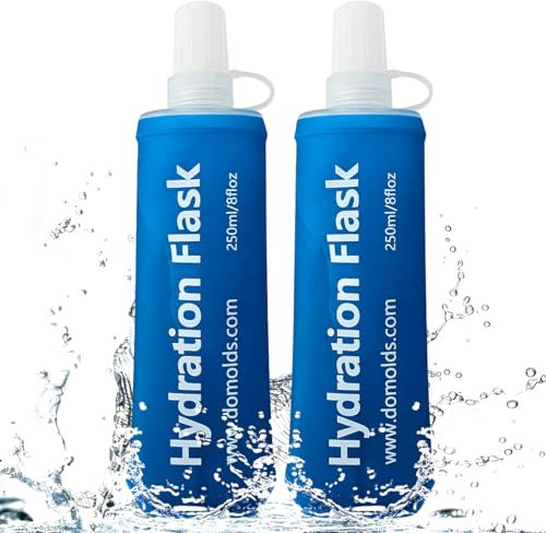 TXSN Lot de 2 bouteilles d'eau souples de 250 ml - Pour sac d'hydratation - Bleu