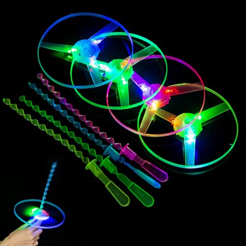 Mitgebsel Kindergeburtstag Gastgeschenke, 12 Stück Kinder Leuchtendes Fliegendes Spielzeug, 5-14 Jahre Give Aways Kindergeburtstag Party Gadgets Propeller Spielzeug Led Mitbringsel Geschenke Kinder
