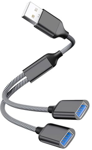 Cable Divisor USB Macho a Doble USB C Hembra, Cable Divisor USB Y, Concentrador Extensor de Doble Puerto USB, para Teléfono Inteligente, Computadora Portátil, Tableta, PC, Automóvil, Xbox, PS5