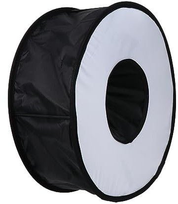 Angoily Ring Light Diffuser Magnet Design Diffuser Flash Diffuser Sock Diffuser for Strobe Light Diffuser for Flash Portable Softbox Soft Flash Diffuser Black Coated Fabric