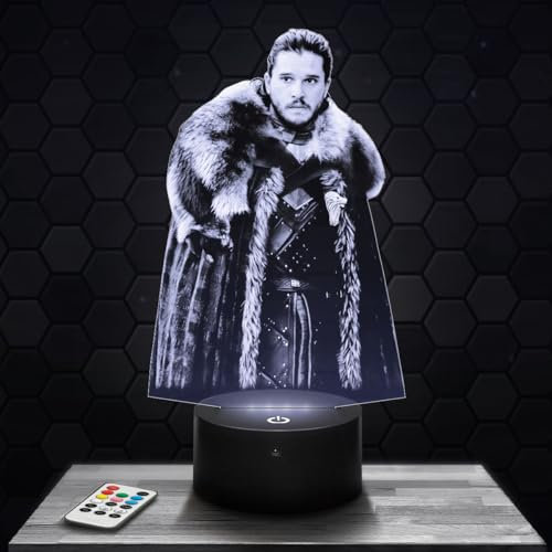 Lampephoto.fr Nachttischlampe Jon S. Dekoration für Jungen- und Mädchenzimmer, 3D-Lampe Filmserien Geschenkidee, Nachtlicht originelles Büro-Dekor für Weihnachten.