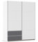 Rauch Möbel Stoke, Schwebetürenschrank, Kleiderschrank, Schrank, Garderobe, 2-türig, 2 Schubladen, Farbe Weiß/Grau metallic, Schwarz, Griffleisten Alufarben, 175x210x59cm