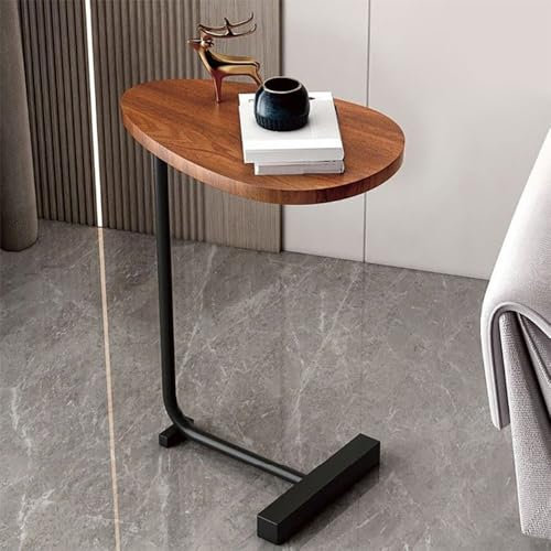 UUE Beistelltisch Holz, Beistelltisch Couch Schwarz, Mobiler Kaffeetisch, Laptoptisch, Sofatisch Walnuss Mattierter Schreibtisch für Wohnzimmer, Schlafzimmer, 36×30×62 cm