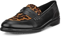 ECCO Womens Dress Classic 15, Black/Leopard Hair, 4-4.5