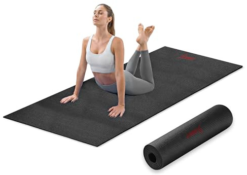 Sunny Health & Fitness Fitness-Yogamatte – Fester Studio-Halt für Stabilität & geerdete Balance – Langlebig, reißfest & tragbar für Yoga, Pilates & Bodenworkouts – Blau – Nr. 031-BK