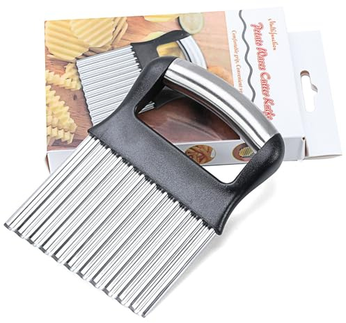 Youery Pommes Wellenmesser Rostfreier Stahl | Gemüse Riffelmesser, Gemüsehobel Pommesschneider, Edelstahl Kartoffelschneider, Für Kartoffeln Gemüse Obst Gurken
