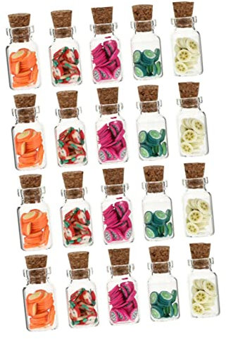 KOMBIUDA Miniatures Jarre Fruit Mini Bouteille Dolly House Adorn Micro Paysage Prop Miniature Fruit Jar