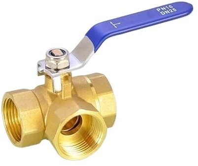 3-Wege-Absperrkugelhahn Isolierventil, 1/4-1 BSP Innengewinde Messing Drei-Wege-Kugelhahn Wasserleitung Gas Heizung Anschlussadapter(45659,Ttype)