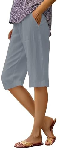 Women Deals Tapered Linen Pants Wowomen Gauze for Casual Summer Wide Leg Petite Ladies Trousers Size 16 Cotton Plaid Pajama Loose High Waisted Shorts Uk Bottom Joggers Wowomens Business Spring