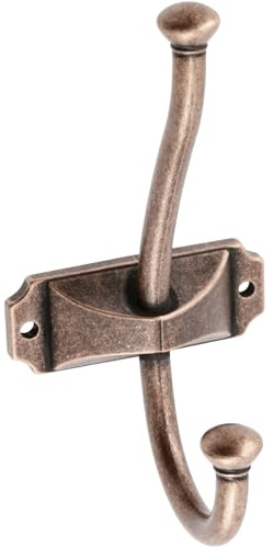 GTV - Doppio gancio appendiabiti retrò in lega di zinco, gancio da parete in stile vintage, gancio per mobili, appendiabiti, ganci per cappelli per giacche, cappotti, asciugamani, accessori