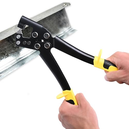 Pince à Sertir Rail Placo, Pince à Cloison Sèche pour Montants de Cloison Sèche, 300 mm 0,4-0,8 mm Pince à Sertir les Profilés, Pour La Construction EntrepôTs