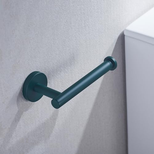 SEABEFORE Dark Green Toilet Paper Holder SUS304 Stainless Steel,Modern Round Tissue Roll Holders Wall Mount,6 inch TP Holder for Kitchen Washroom,Drilling,96006-6DKG