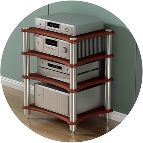 HiFi-Rack Av-ständer1/2/3/4-stöckiger Tv-Schrank Für Verstärker Und Lautsprecher Robustes Audiogeräteregal, Perfekt Für Heimkino-setups, Brown-a, 60 * 48 * 85cm(4Tier)