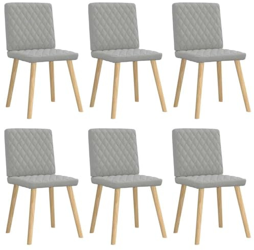 LoogCape Esszimmerstühle 6 STK. Wolkengrau Stoff, Modernes Design, Metallbeine, Bequeme Polsterung, Robust für Küche & Wohnzimmer, Essgruppe Möbel