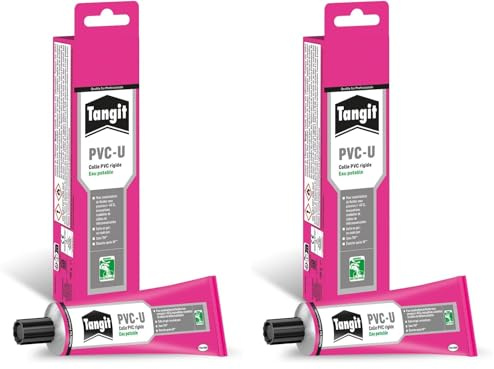 TANGIT Colle PVC U Eau Potable, colle pour tuyaux en PVC rigide, colle pour raccord de canalisations -Tube 125gr (Lot de 2)