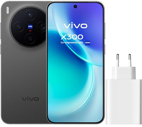 vivo Bundle X300 5G Smartphone, 12G + 256G, kompakter 6,31-Flachbildschirm, ZEISS Dreifachkamera, 200 MP ZEISS Hauptkamera, Dimensity 9500 Ladegerät, 90 W FlashCharge Charger