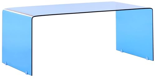 Beliani Minimalistischer Couchtisch transparent/blau Glas Kendall