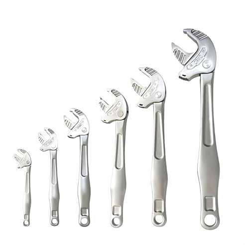 Adjustable Spanner & Ratchet Wrench, Self-Tightening Crab Claw 10-32mm, Universal Adjusting Wrench With 360° Rotating Jaw, Quick-Release Spanner For Plumbing, Gas & Automotive (silvery, 10-13mm)