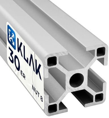 KLAK - Aluprofil 3m System-, Montage-, Konstruktionsprofil Nut 8 30x30 silber