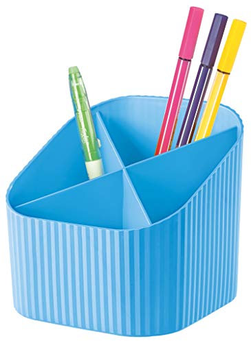 HAN Schreibtischköcher X-LOOP – modernes, junges Design für alle Schreibtischutensilien mit 4 Fächern, hellblau, 17230-54