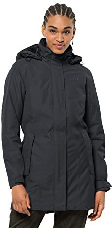 Jack Wolfskin Damen Madison Avenue Coat Mantel, Grau (phantom), L