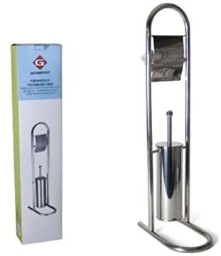 Porta Rollos Escobillero Nylon Acero Inoxidable 30x16x79cm