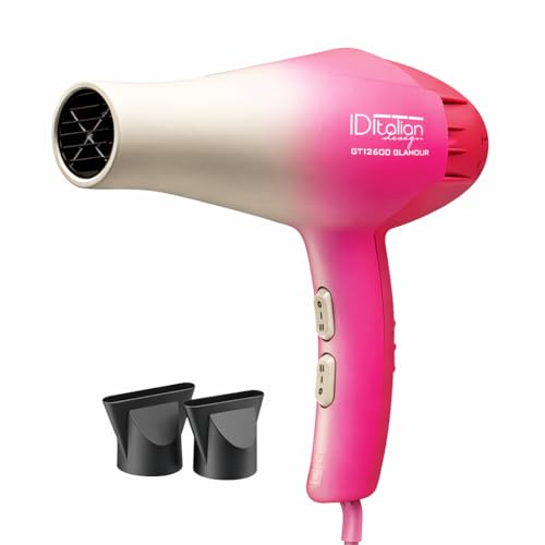 Italian Design AirLissimo 2300 Asciugacapelli Professionale Rosa Glamour – 2300W Potente – Controllo Temperatura e Velocità – Styling Rapido e Brillante