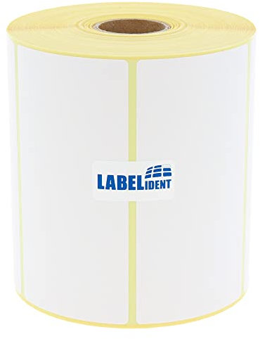 Thermotransfer-Etiketten auf Rolle weiß - 100 x 50 mm - Papier, selbstklebend - 1.000 Haftetiketten auf 1 Rolle/n, 25 mm Kern, Blanko Rollenetiketten