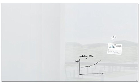 SIGEL GL235 Großes Premium Glas-Whiteboard 240x120 cm super-weiß hochglänzend, SGS geprüft, einfache Montage, incl. 2 starke Magnete, Glas-Magnettafel Artverum