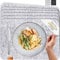 MIQIO® - Set de Table Design Feutre et Cuir Lavable. 6 sous-Assiettes. Napperons Premium (Gris Chiné)