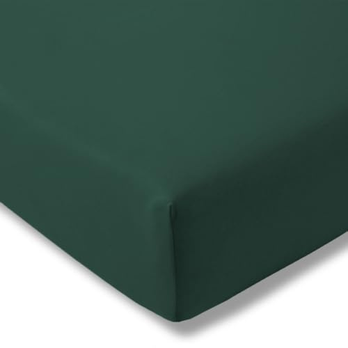ESTELLA Spannbetttuch Feinjersey | blautanne | 100x200 cm | bügelfreie & trocknerfeste Qualität | Rundumgummi | 100% Baumwolle