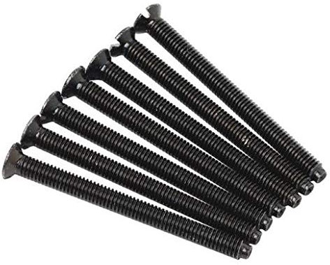 48 x Electrical Black Screws for Light Plug Socket Boxes Steel 3.5 x 75mm