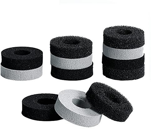 TiMOVO Anillos de Precisión para Mandos, 12 PZS Aros Esponja Determinación Posición con 3 Durezas Diferentes para Controladores de Steam Deck, PS5, Xbox One, Switch/Switch OLED, Switch Pro, Negro+Gris