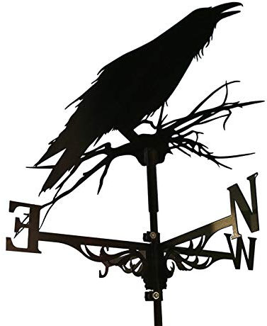 AHCT Girouette décorative en métal pour toits et girouettes (corbeau)