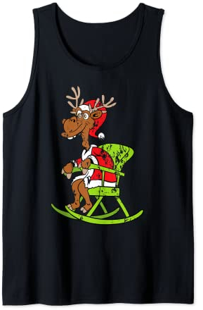 Rentier Schaukelstuhl Weihnachten Santa Claus Vintage Retro Tank Top